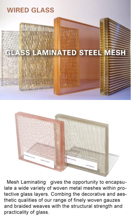 laminated glass metal mesh