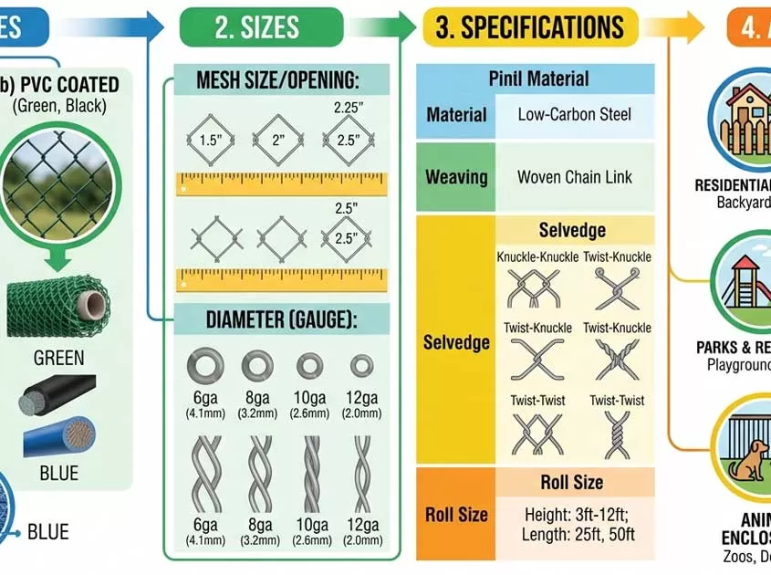 Chain Link Wire Mesh: Types, Sizes, Specifications and Applications