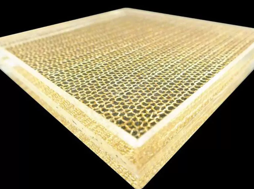 laminated glass metal mesh